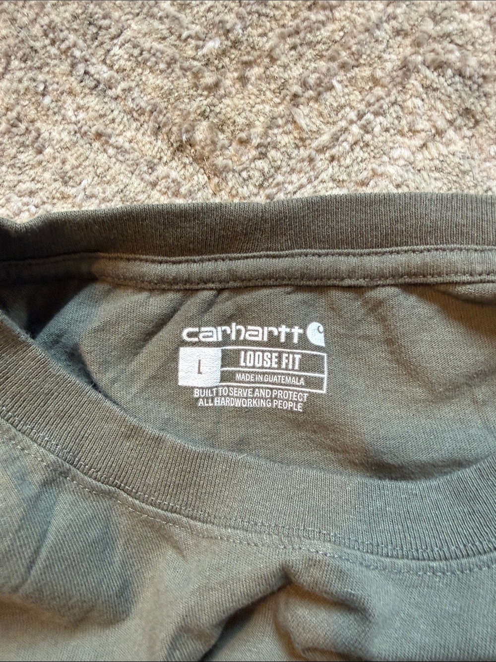 Carhartt Long-Sleeve Pocket T-Shirt — Olive Green - Picture 6 of 7